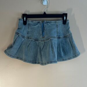 SHEIN Light Blue Denim Mini Skirt